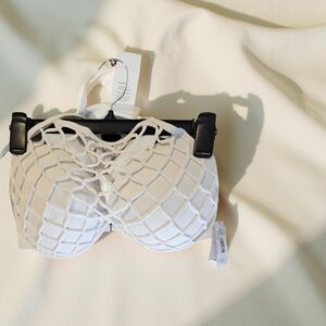 1 NWT Shade & Shore White Swim Bra Size 36DD with underwire